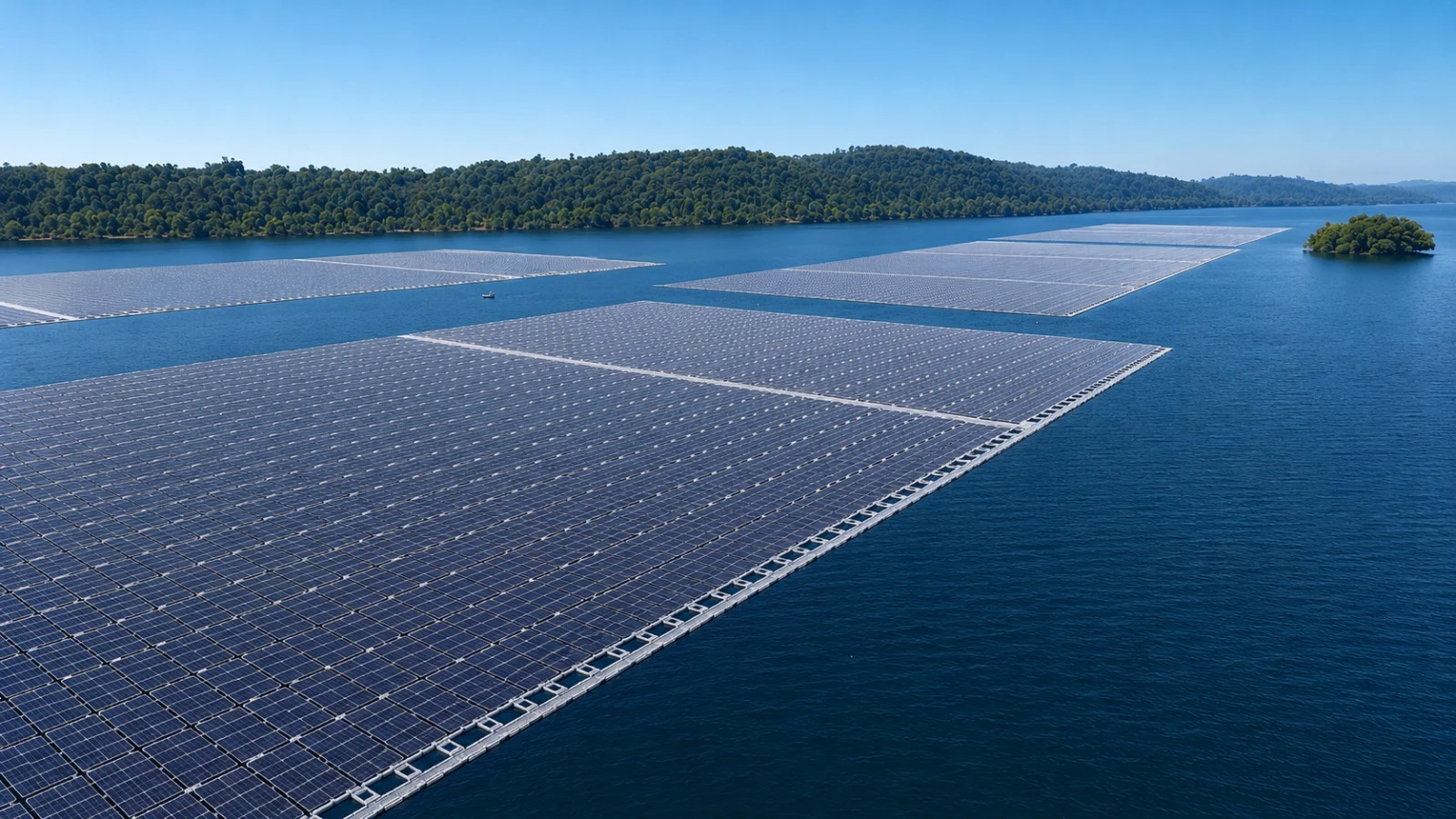 Floating solar project fitted with Floatex access walkways and platforms