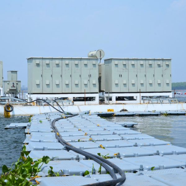 NTPC Ramagundam floating solar array on Floatex ferrocement platforms